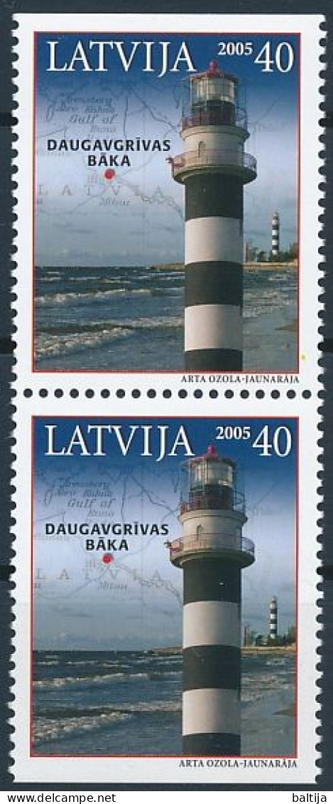 Mi 645 Do/Du ** MNH / Daugavgrīva Lighthouse, Map, Chart - Letonia