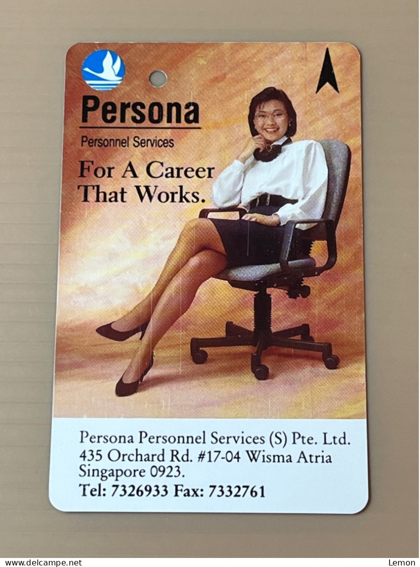Singapore SMRT TransitLink Metro Train Subway Ticket Card, Persona Personnel Services, Woman, Set Of 1 Used Card - Singapore