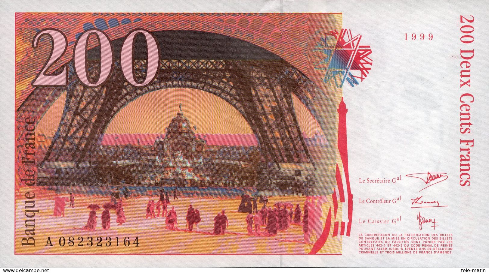 200 Frs De 1999 G Eiffel ( Billet Neuf ) - 200 F 1995-1999 ''Eiffel''