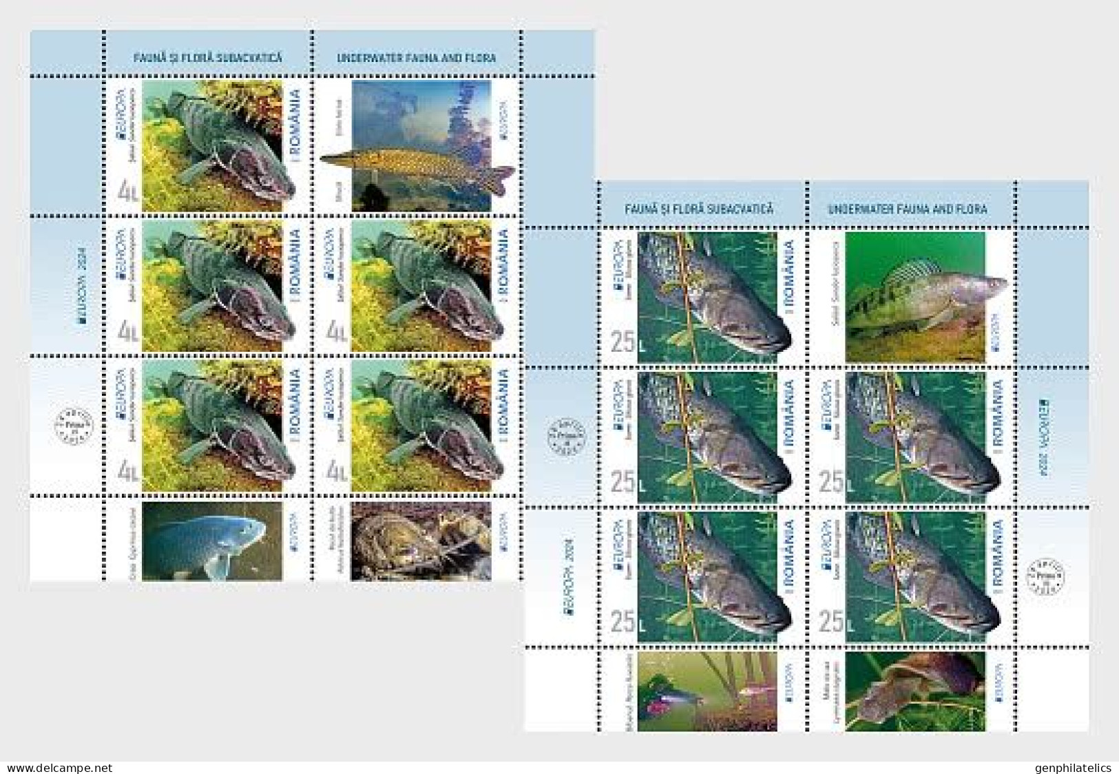 ROMANIA 2024 Europa CEPT. Underwater Fauna & Flora - Fine 2 Sheets MNH - Nuovi