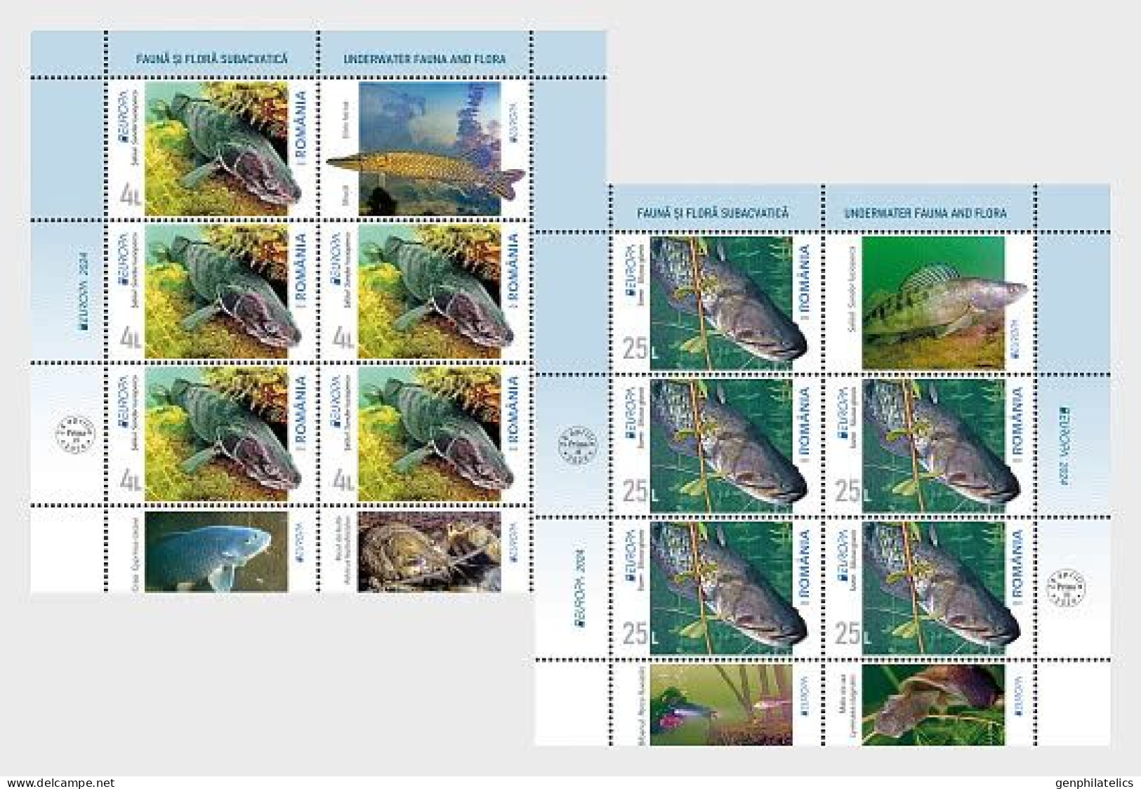ROMANIA 2024 Europa CEPT. Underwater Fauna & Flora - Fine 2 Sheets MNH - Unused Stamps