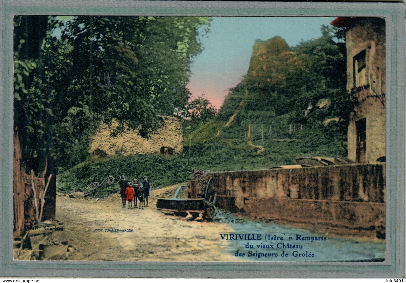 CPA (38) VIRIVILLE - Aspect Des Remparts Du Vieux Château - 1905 - Carte Colorisée Rare - Viriville