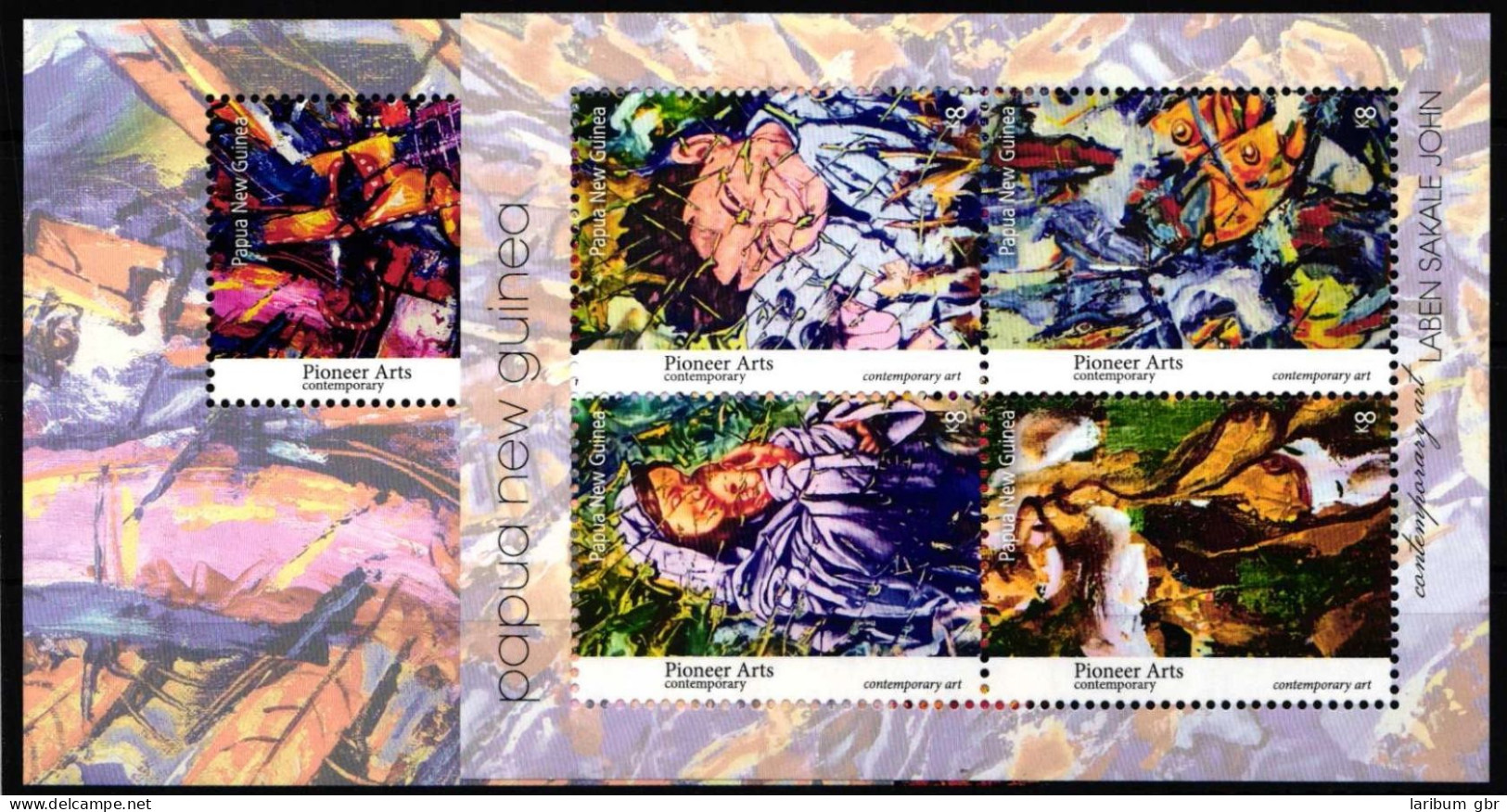 Papua Neuguinea 2400-2403 Und Block 220 Postfrisch Kleinbogen / Kunst #HP983 - Papúa Nueva Guinea