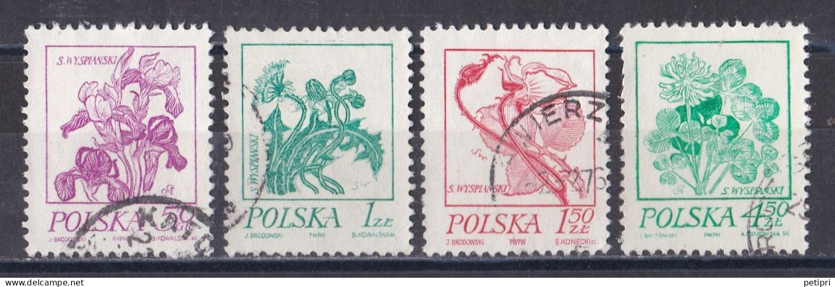 Pologne - République 1971 - 1980   Y & T N °  2136  2137  2138  Et  2141  Oblitérés - Oblitérés
