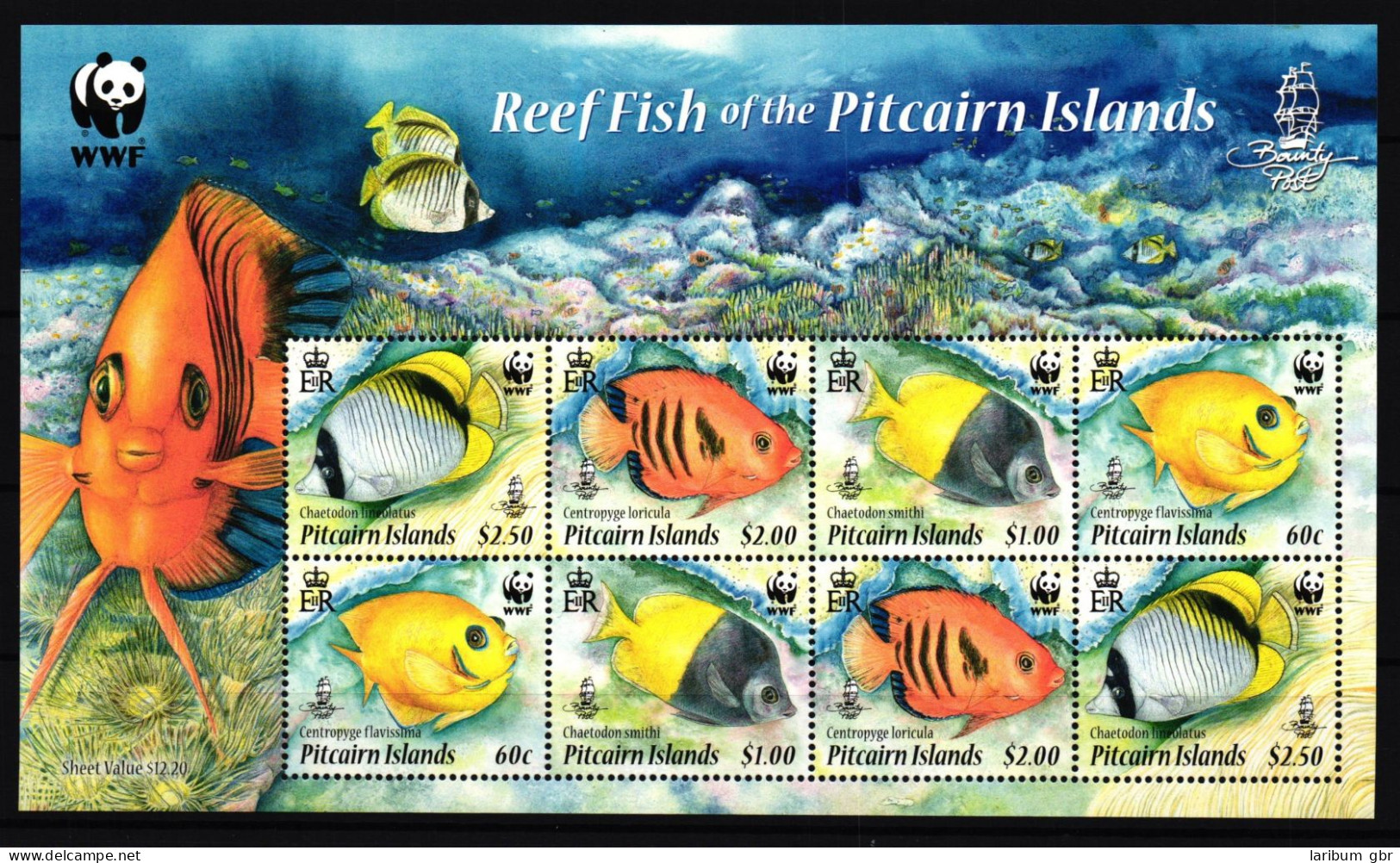 Pitcairn Inseln 805-808 Postfrisch Als ZD-Bogen, Fische WWF #IG266 - Pitcairn