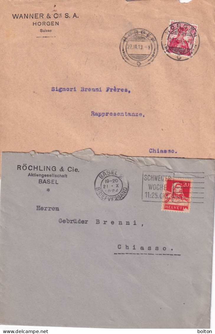 Svizzera N.2 Buste Con PERFIN - Storia Postale