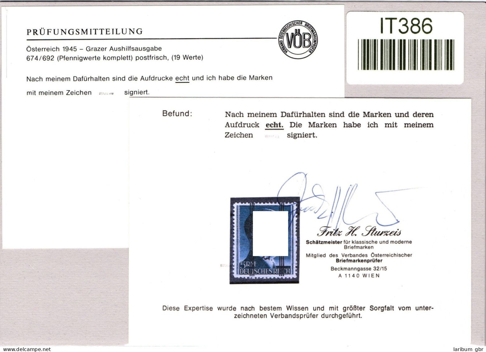 Österreich 674-696 Postfrisch Befund Sturzeis #IT386 - Autres & Non Classés