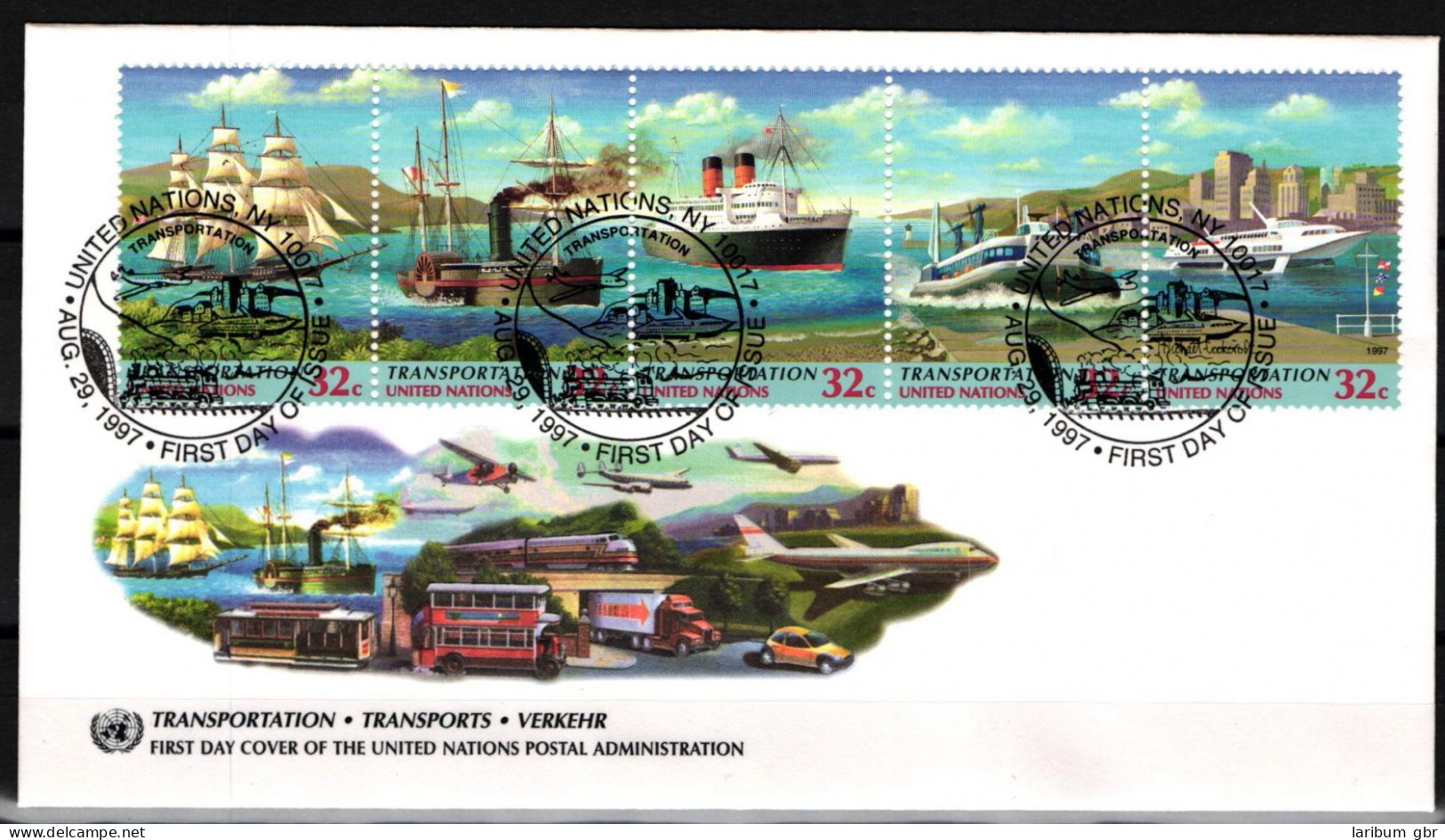 Vereinte Nationen New York 741-745 Gestempelt Als FDC / Schiffe #JH336 - Altri & Non Classificati