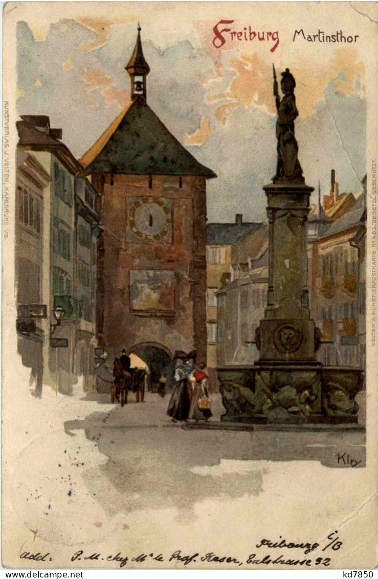 Gruss Aus Freiburg - Künstlerkarte Kley - Litho - Freiburg I. Br.