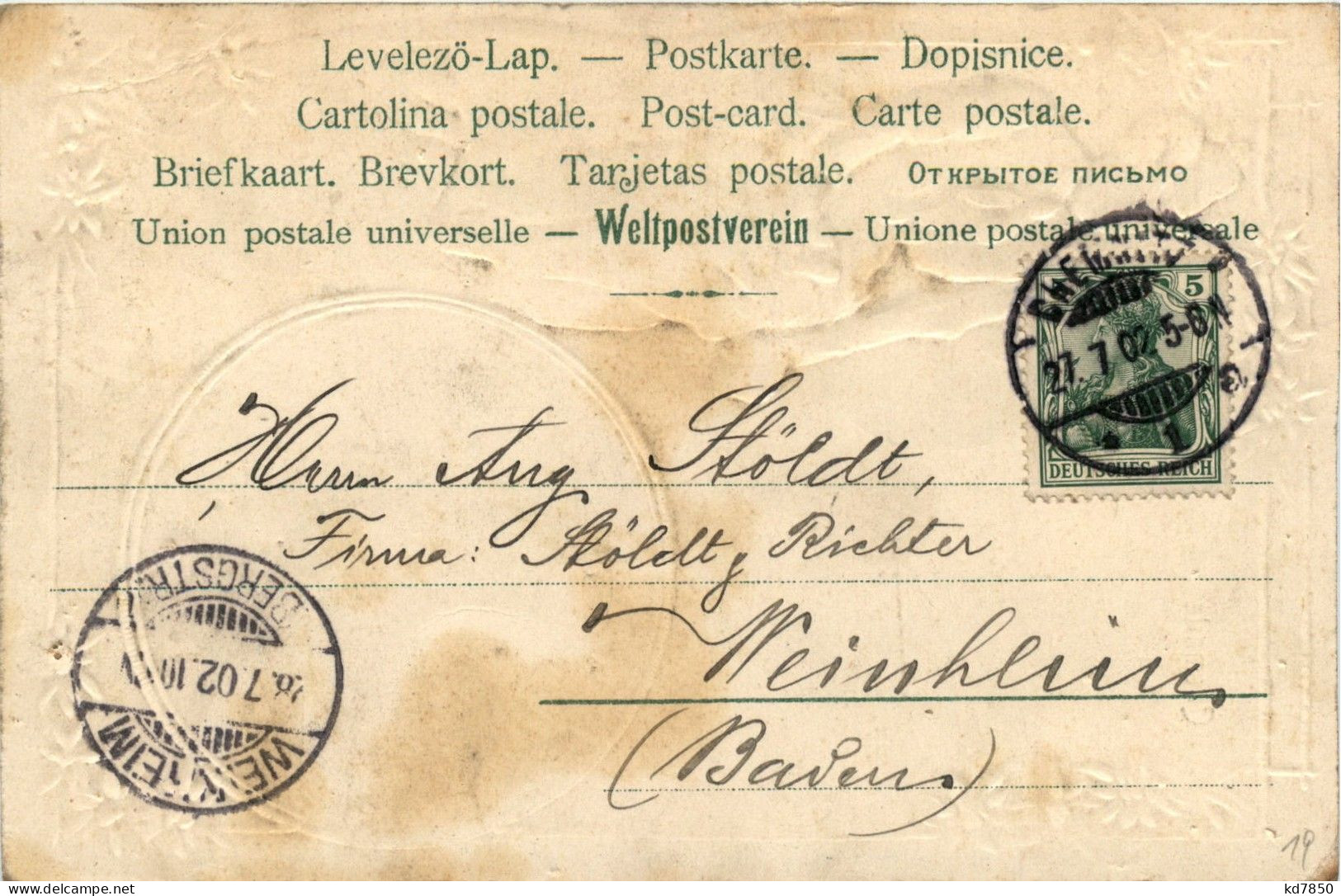 Chemnitz - Litho - Prägekarte - Chemnitz