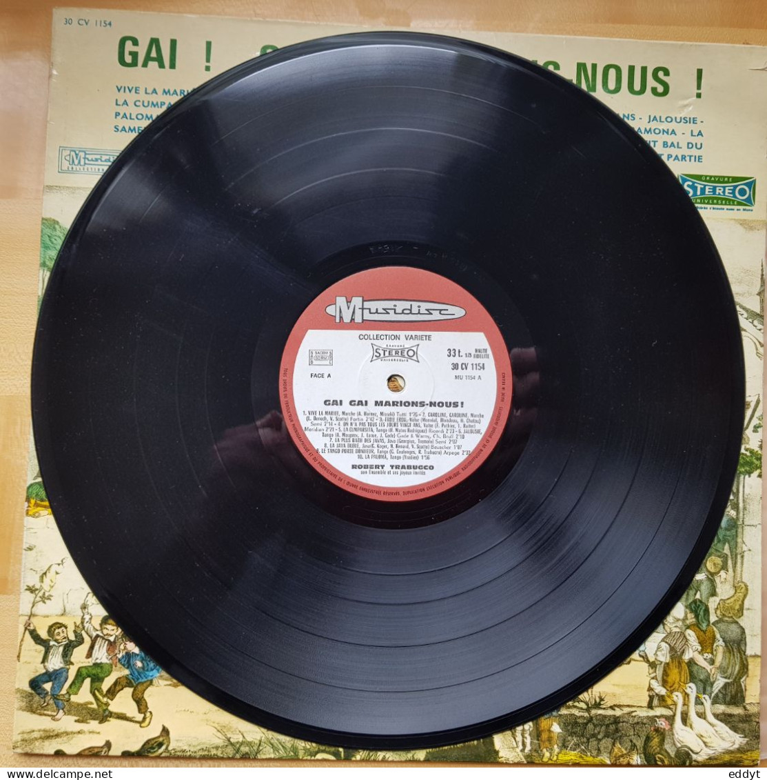 DISQUE  Vinyle 33 T -  CHANSONS PAILLARDES  - GAI ! GAI ! Marions-nous   " TBE - Autres - Musique Française