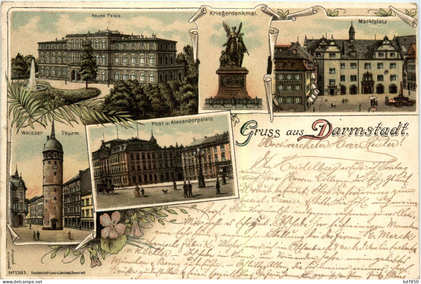 Gruss Aus Darmstadt - Litho - Darmstadt