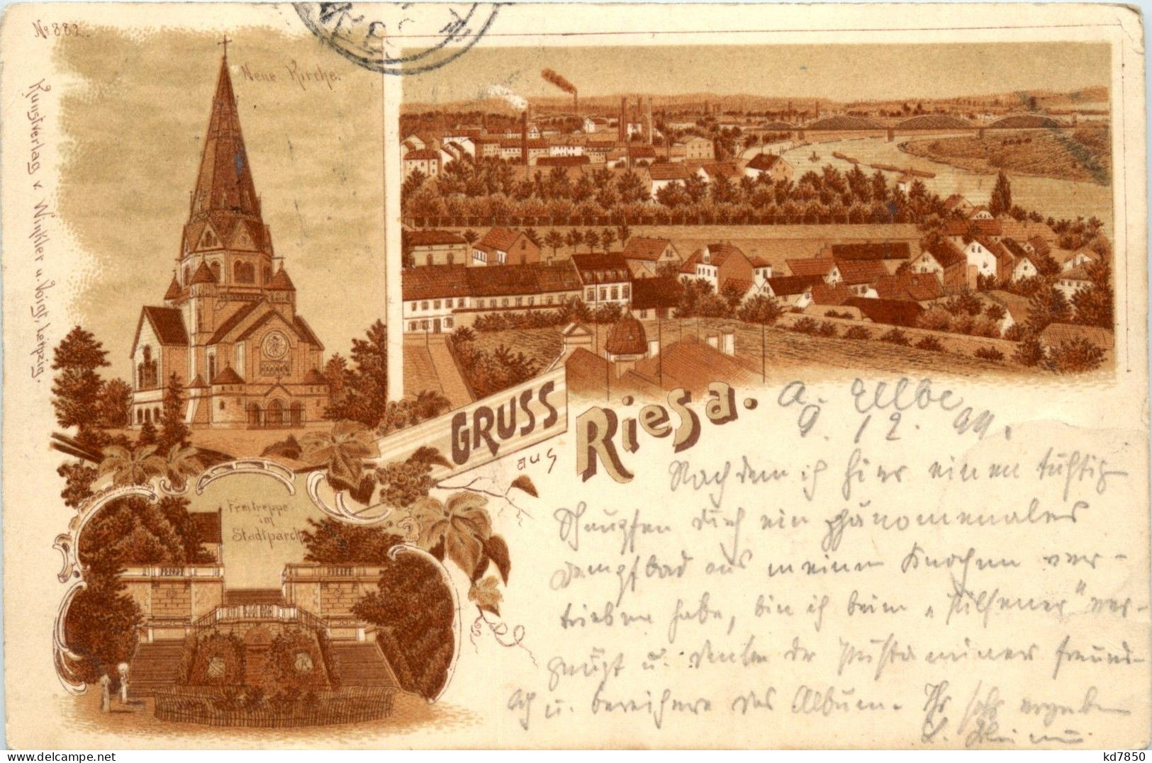 Gruss Aus Riesa - Litho - Riesa