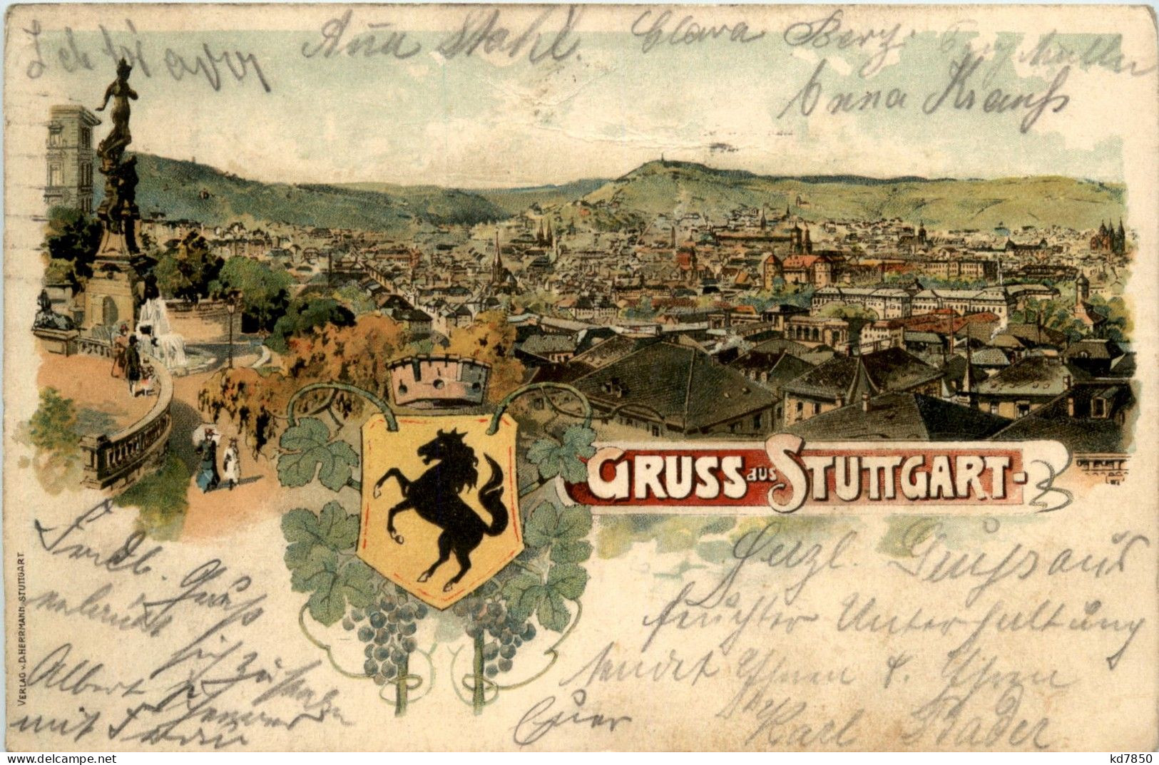 Gruss Aus Stuttgart - Litho - Stuttgart