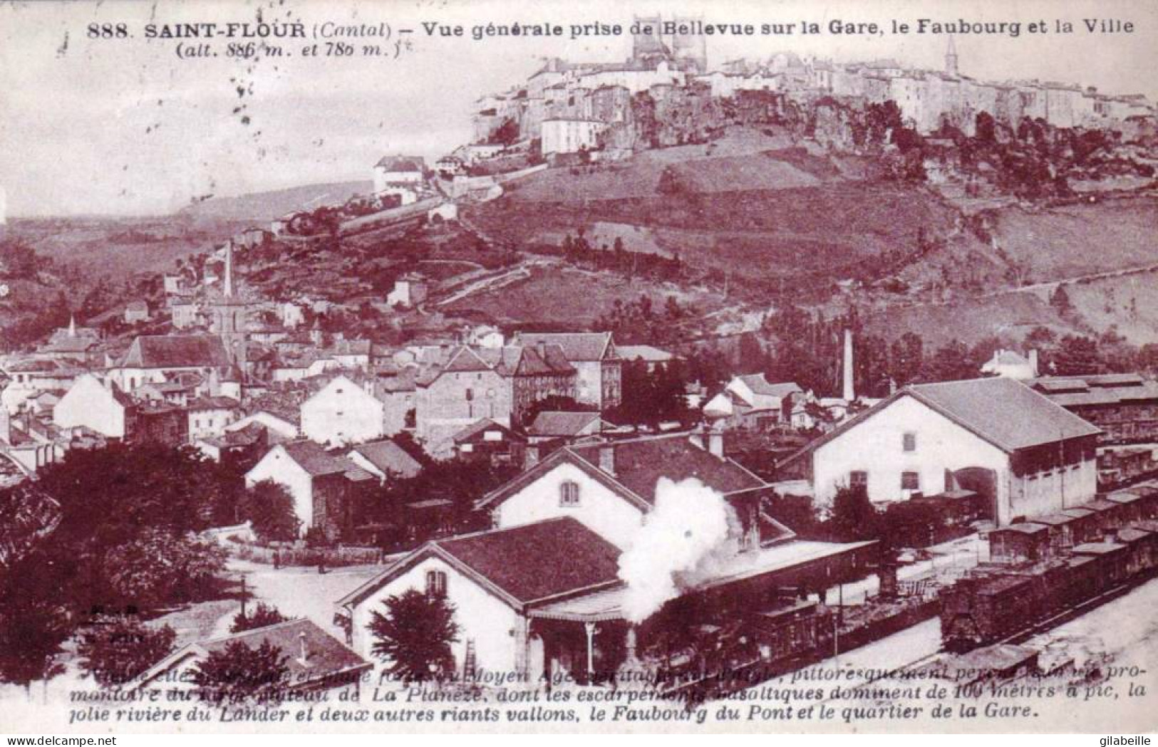 15 - Cantal -  SAINT FLOUR - Vue Generale Prise De Bellevue Sur La Gare - Saint Flour