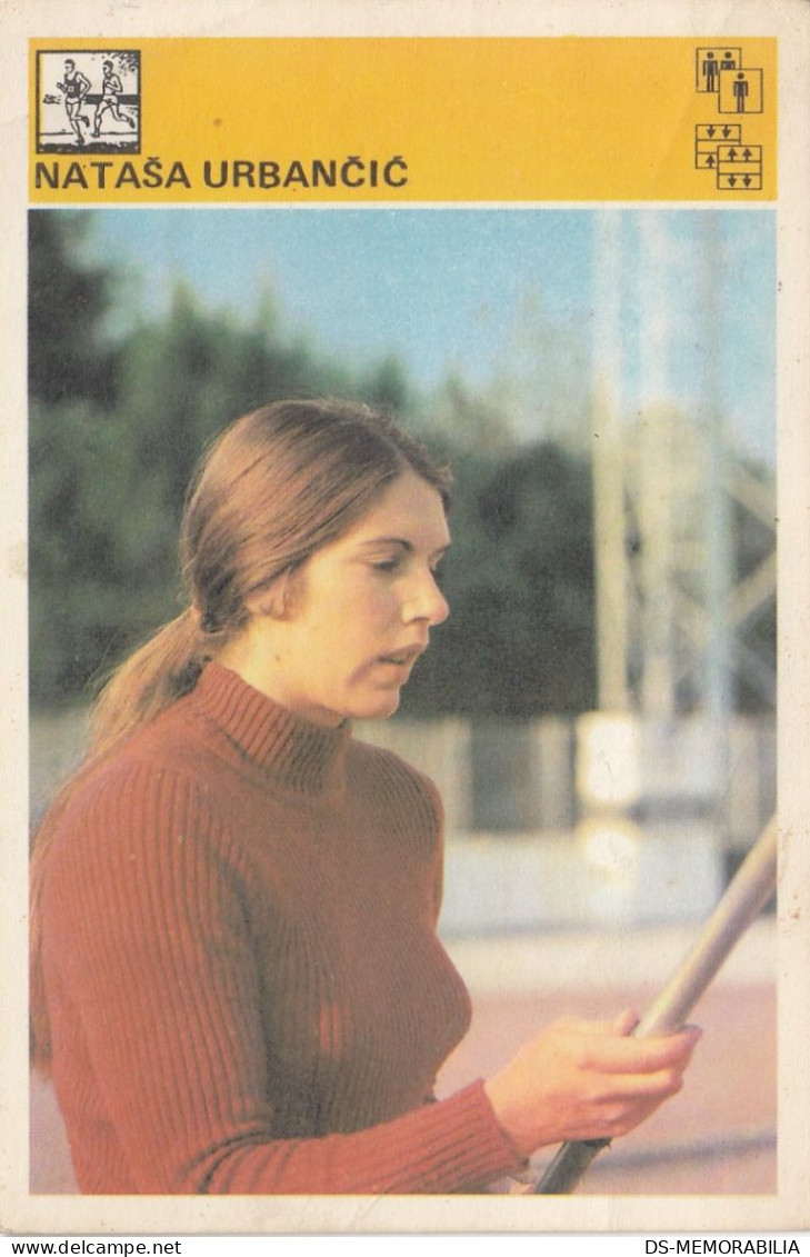 Javelin Throw Spear Nataša Urbančić From Celje Slovenia Yugoslavia Trading Card Svijet Sporta - Leichtathletik