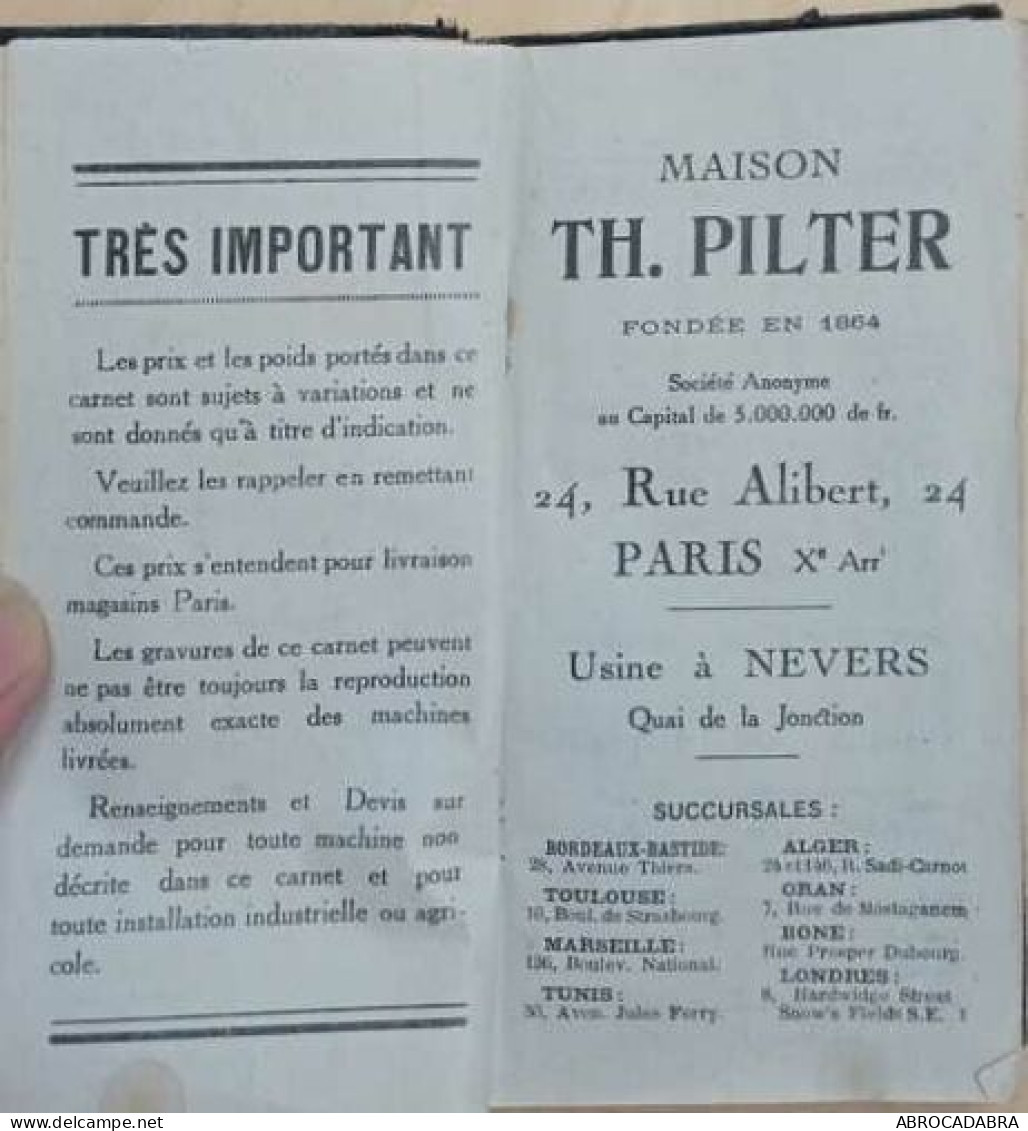 Agenda Agricole Pilter Pour L'année 1923 - Autres & Non Classés