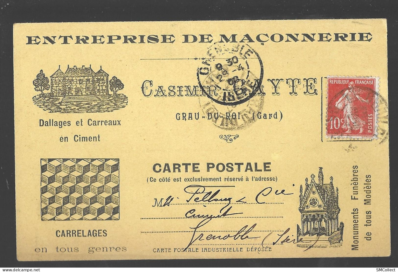 Rareté. Le Grau Du Roi. Carte Postale Publicitaire Pour L'entreprise De Maçonnerie Casimir Gayte (A15p75) - Le Grau-du-Roi
