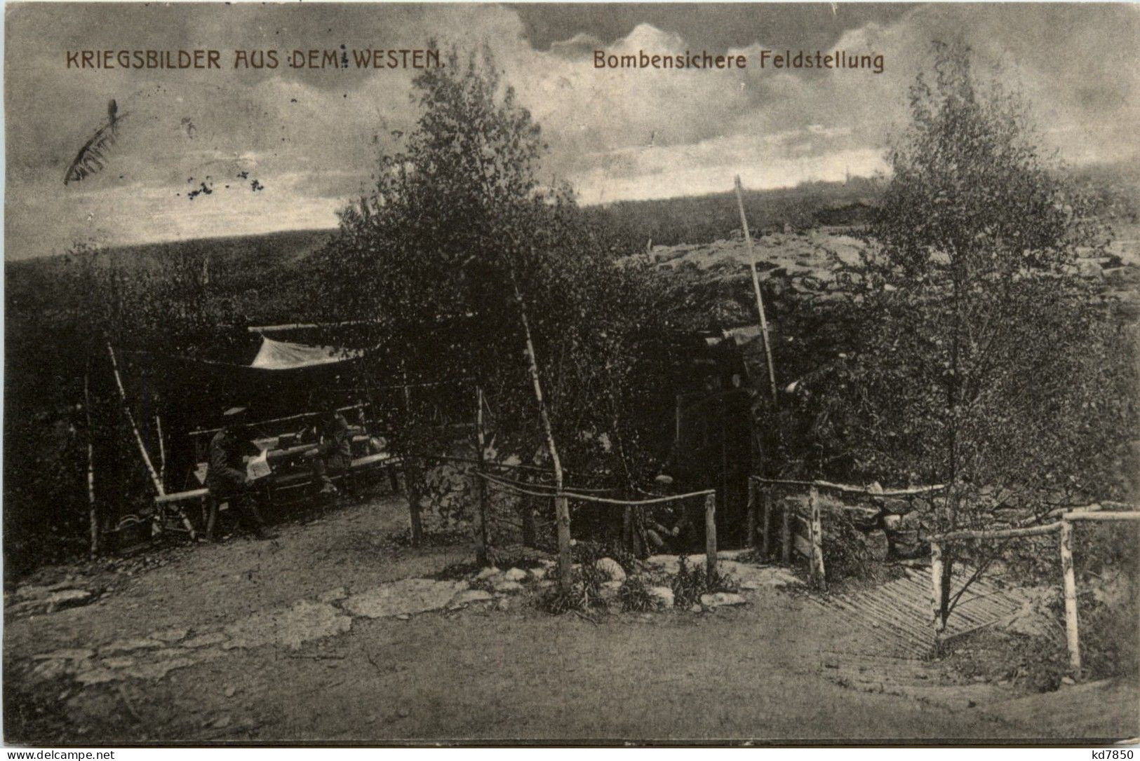 Bombensichere Feldstellung - Feldpost - Weltkrieg 1914-18