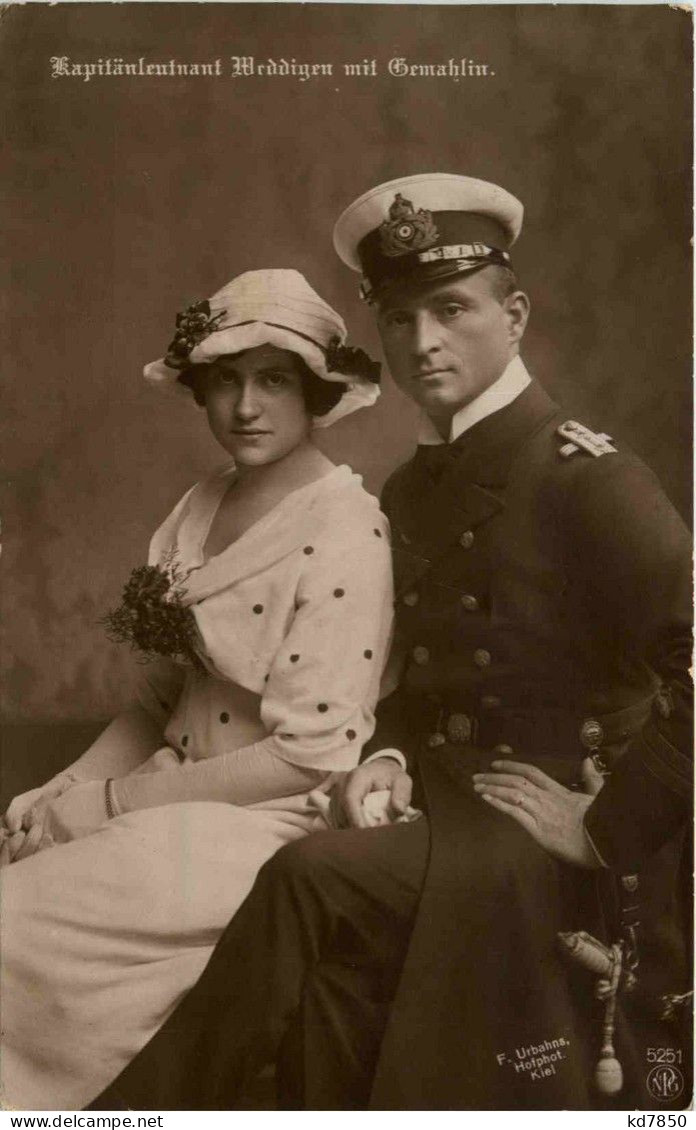 Kapitänleutnant Weddigen Mit Gemahlin - Hommes Politiques & Militaires