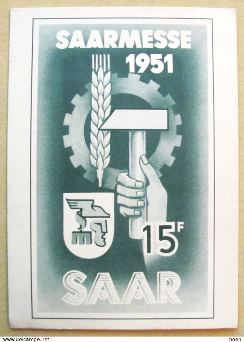 Sarre - Saarmesse 1951 - Carte Maximum - Tarjetas – Máxima
