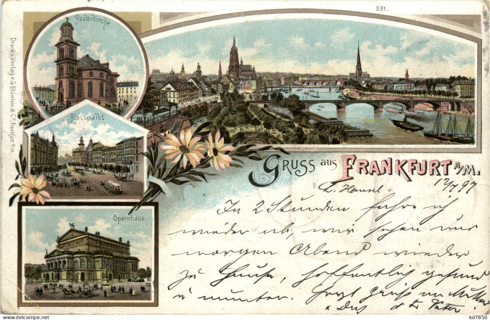 Gruss Aus Frankfurt - Litho - Frankfurt A. Main