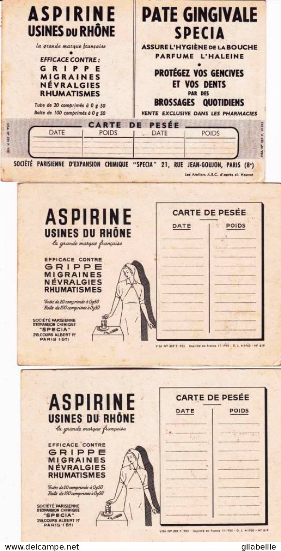 PUBLICITE - Lot 3 Cartes - LES CORPORATIONS -  Publicité Aspirine & Pate Gingivale SPECIA - Vitraux De Cathedrale - Publicidad