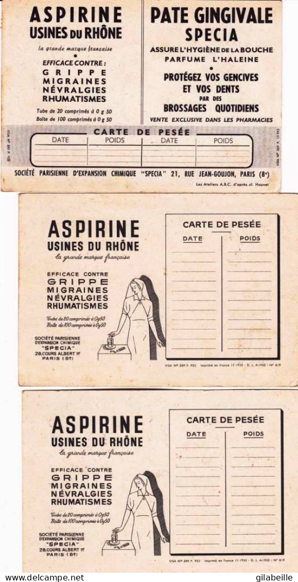 PUBLICITE - Lot 3 Cartes - LES CORPORATIONS -  Publicité Aspirine & Pate Gingivale SPECIA - Vitraux De Cathedrale - Publicité