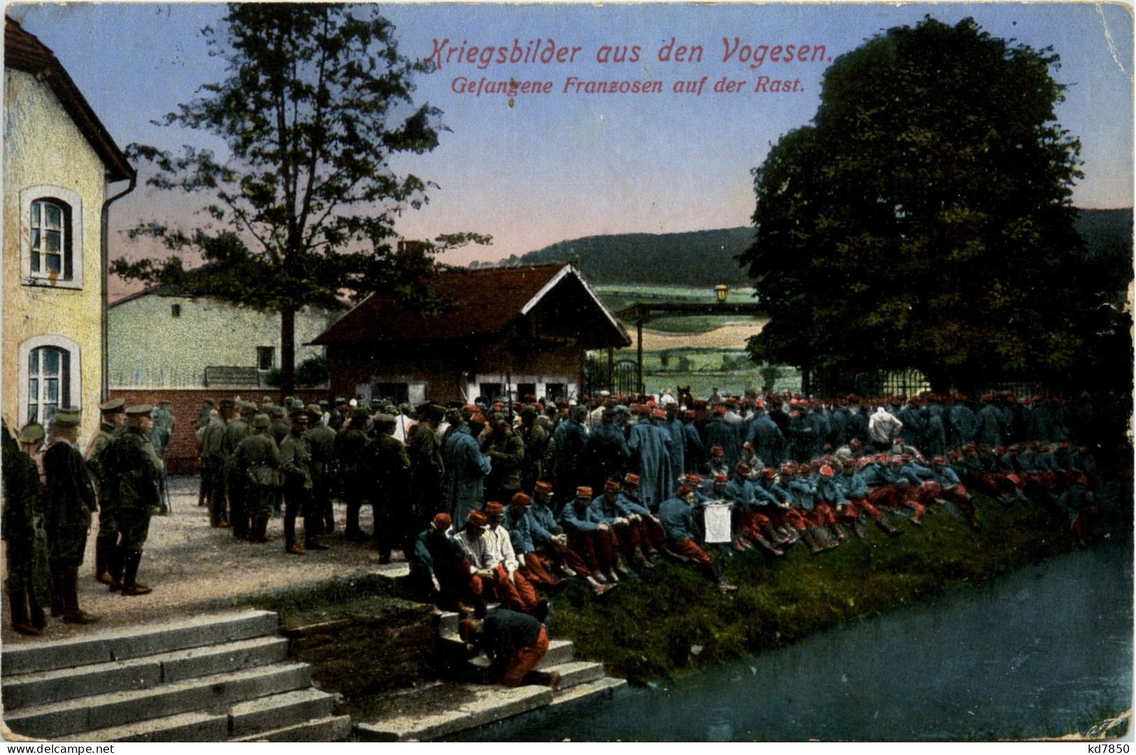 Gefangene Franzosen Auf Der Rast - Feldpost - Weltkrieg 1914-18