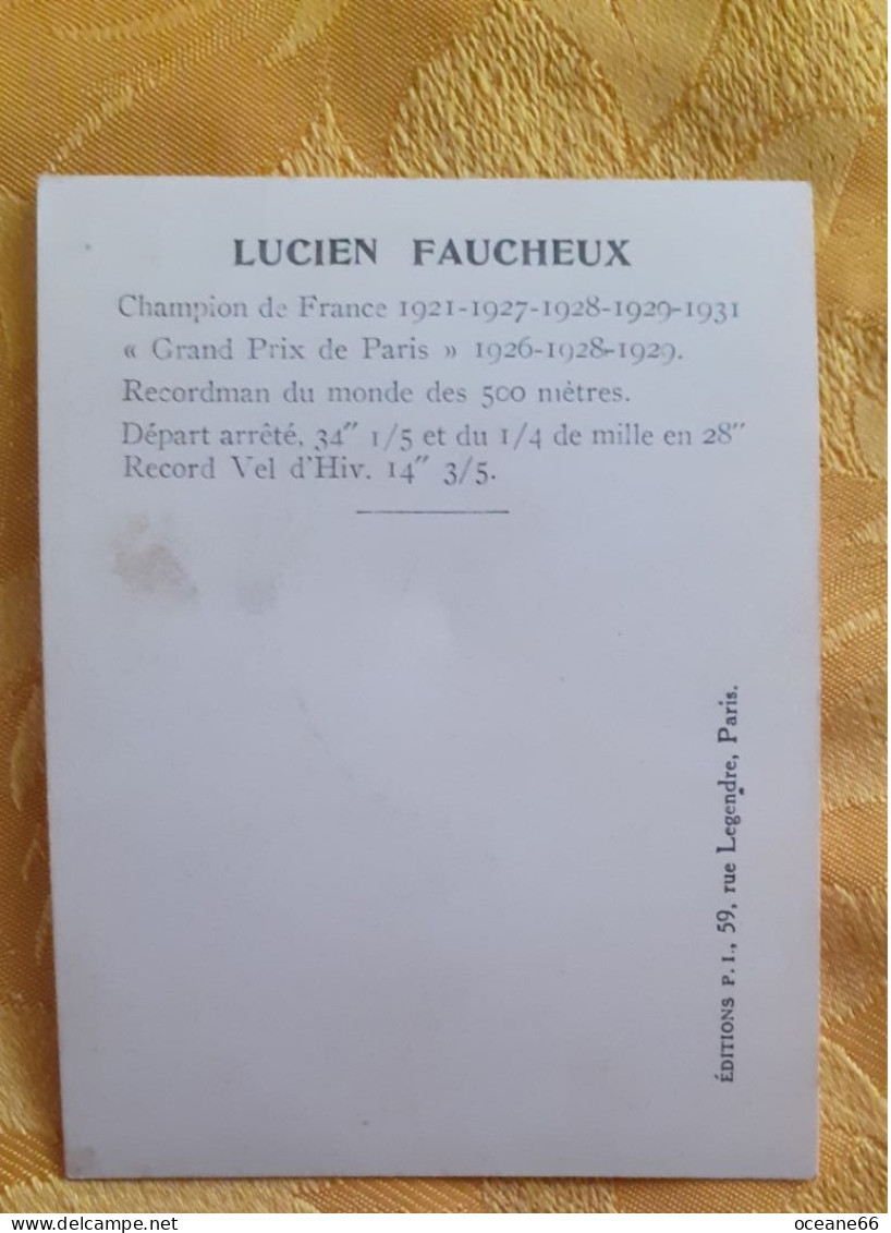 Lucien Faucheux Champion De France Offert Par Byrrh Apéritif Format 9 X 12 Cm - Cycling