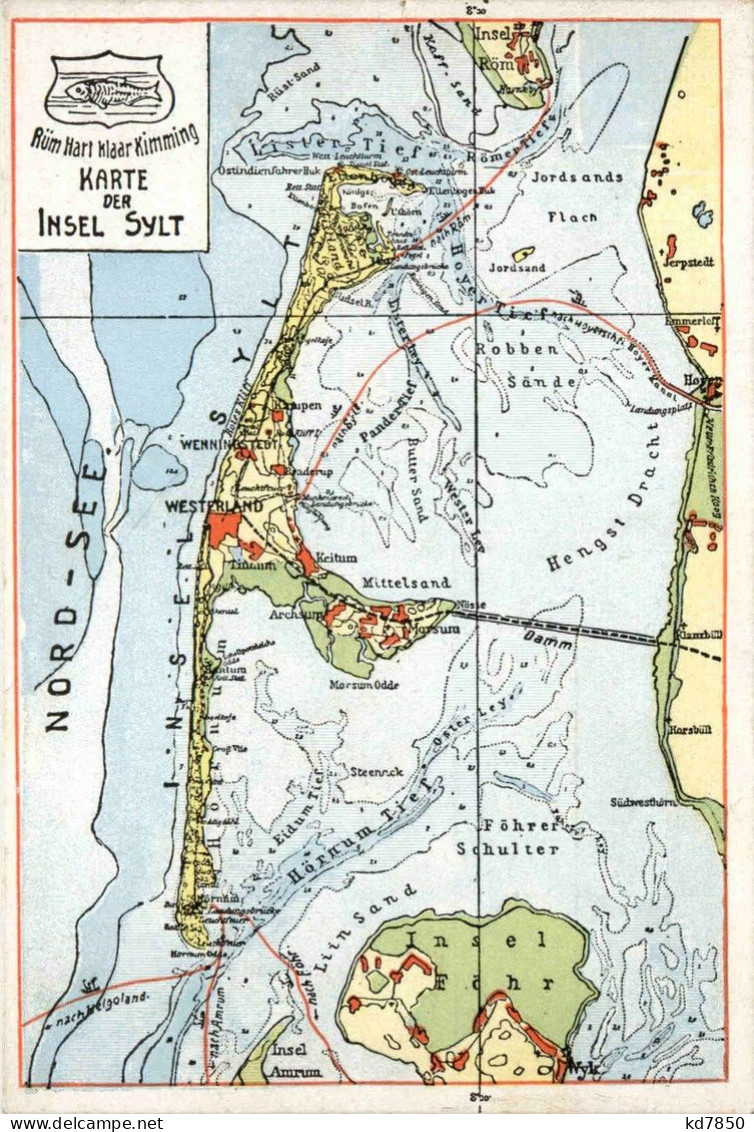 Karte Der Insel Sylt - Sylt
