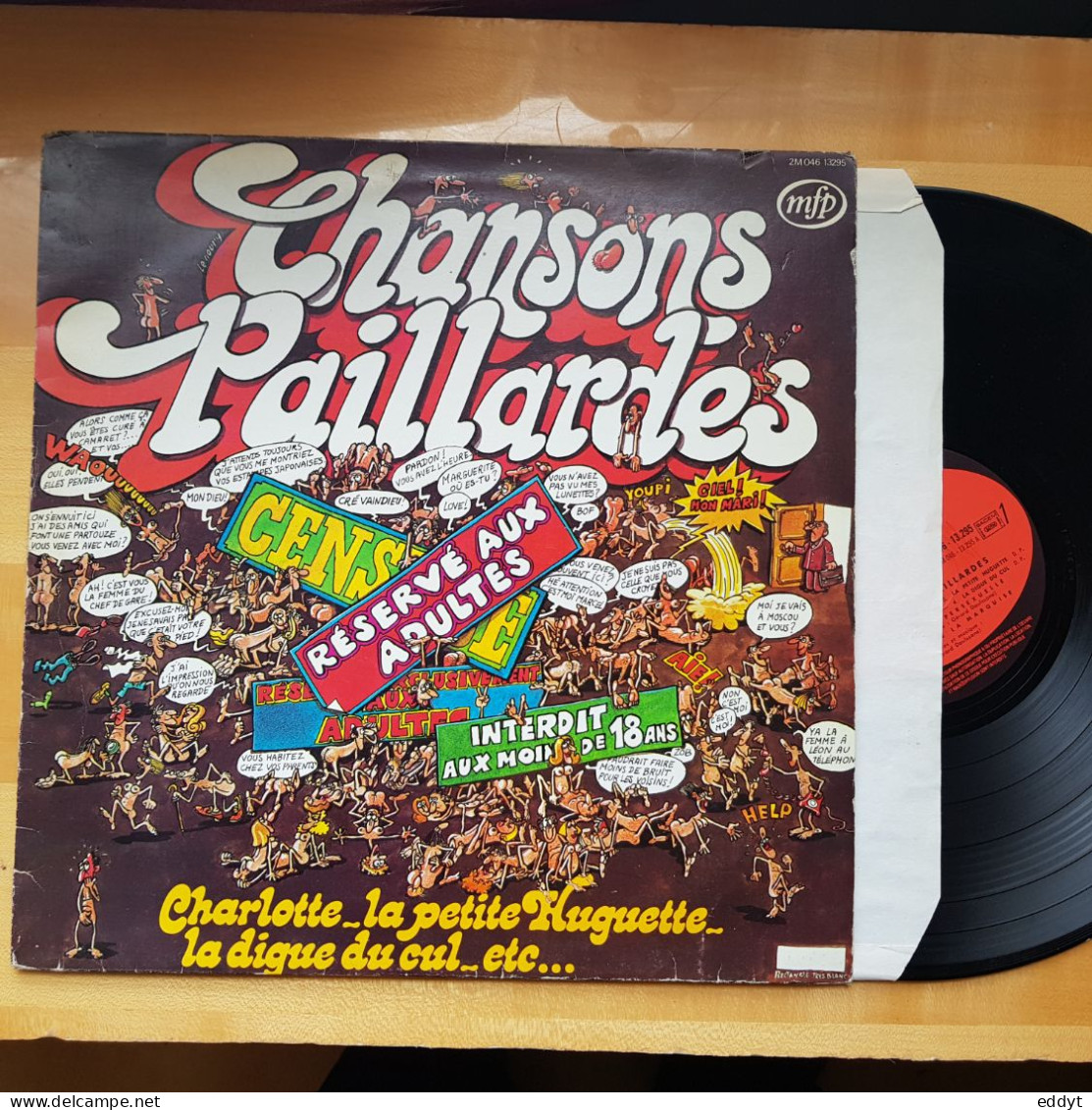 DISQUE Vinyle 33 T -  CHANSONS PAILLARDES  " Réservé Aux Adultes "  Interdit Aux Moins  De 18 Ans   " Charlotte La Petit - Altri - Francese