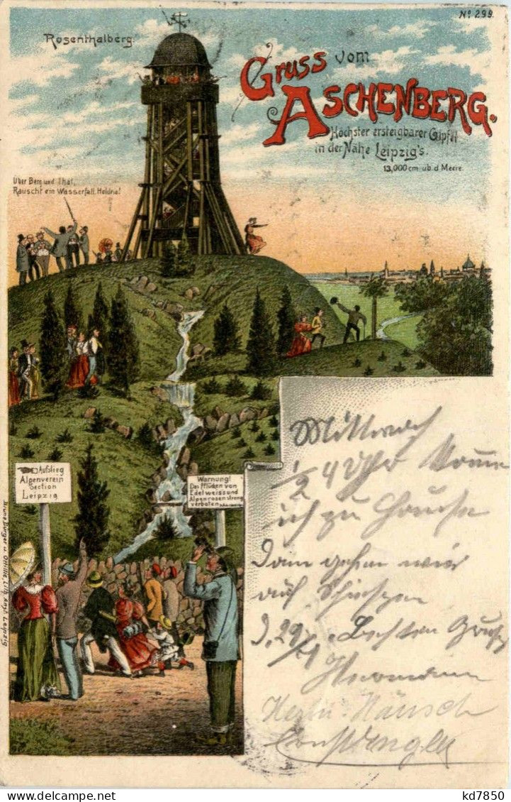 Leipzig - Gruss Vom Aschenberg - Litho - Leipzig