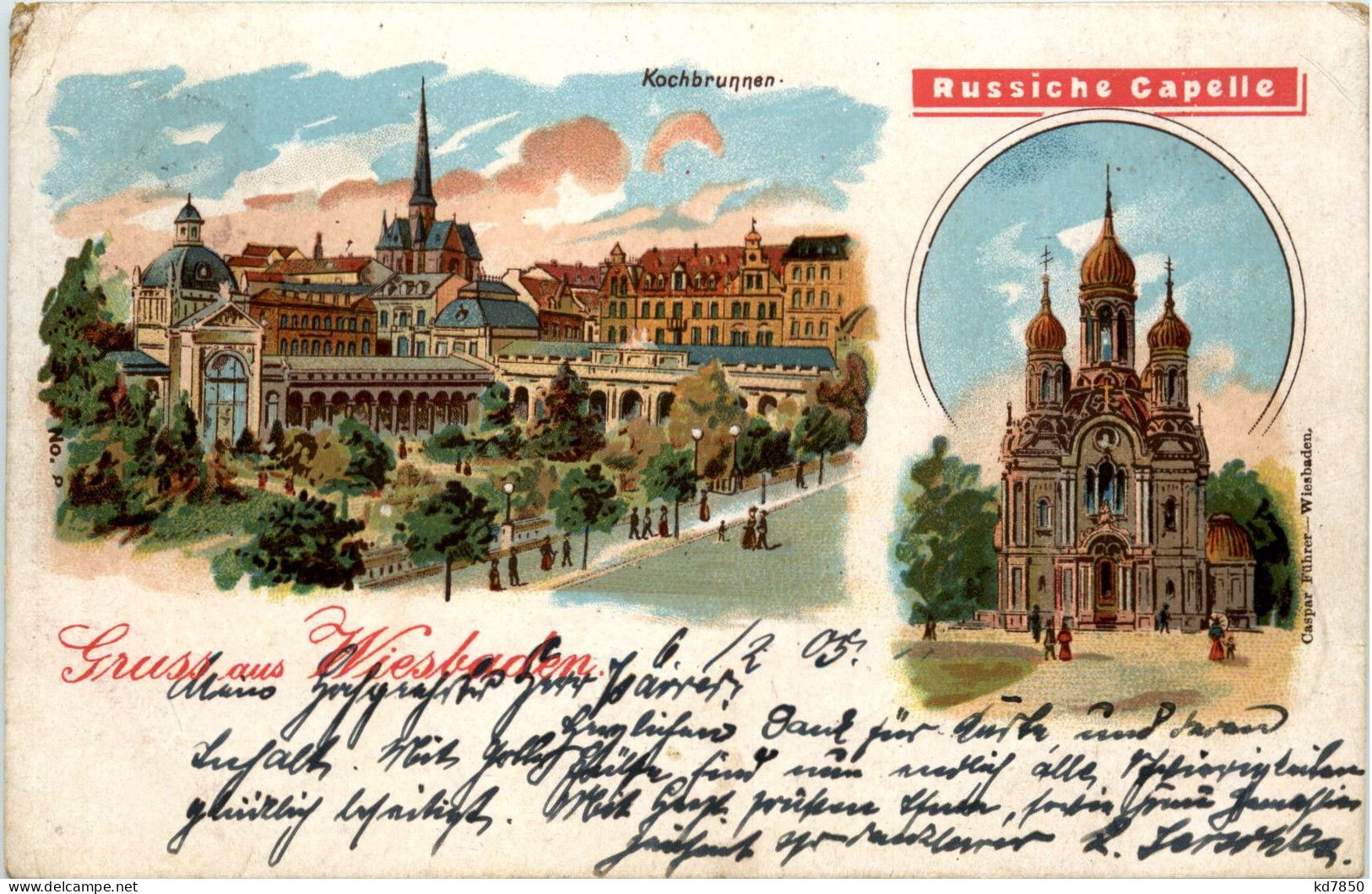 Gruss Aus Wiesbaden - Litho - Wiesbaden