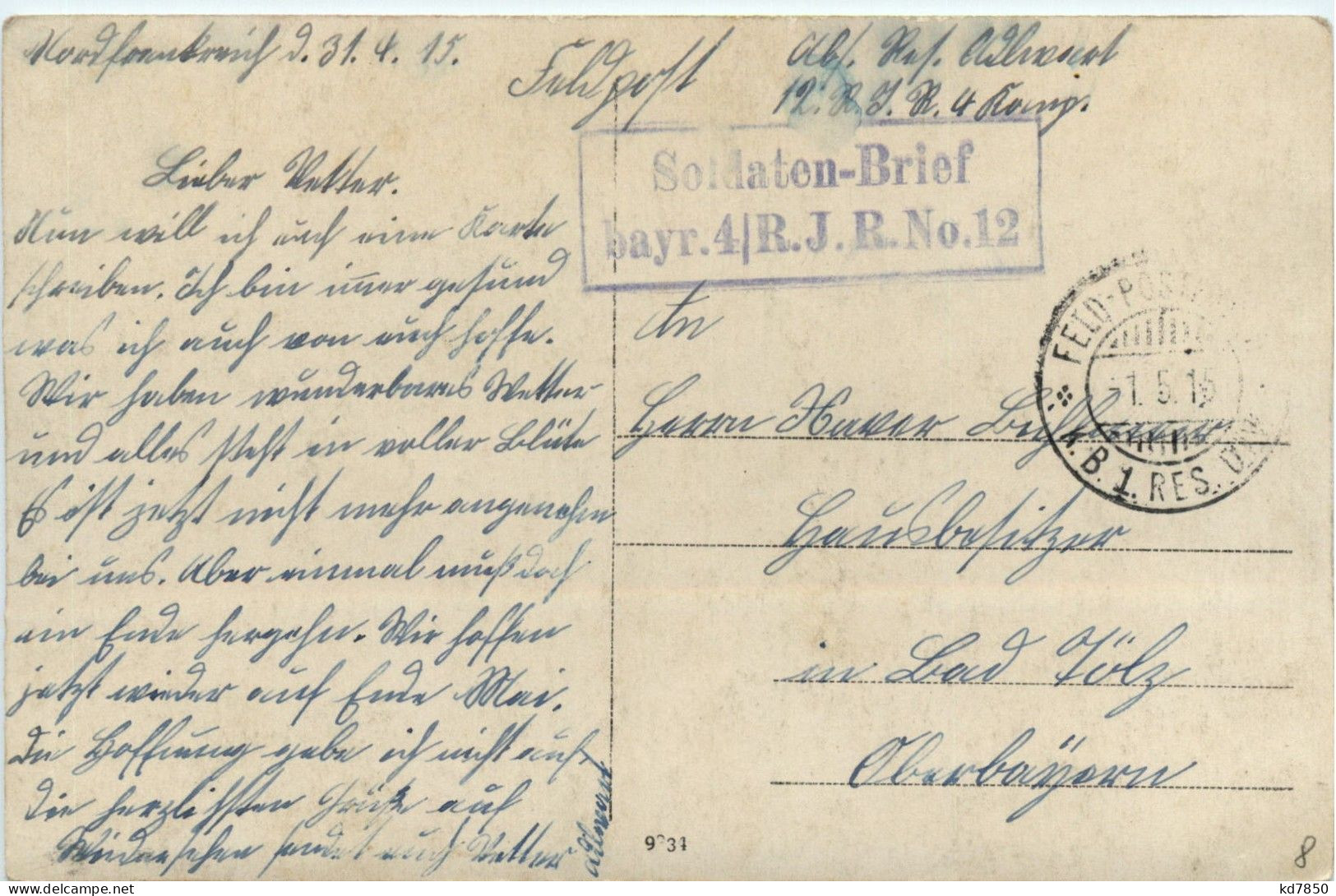 Soldaten - Feldpost - Weltkrieg 1914-18