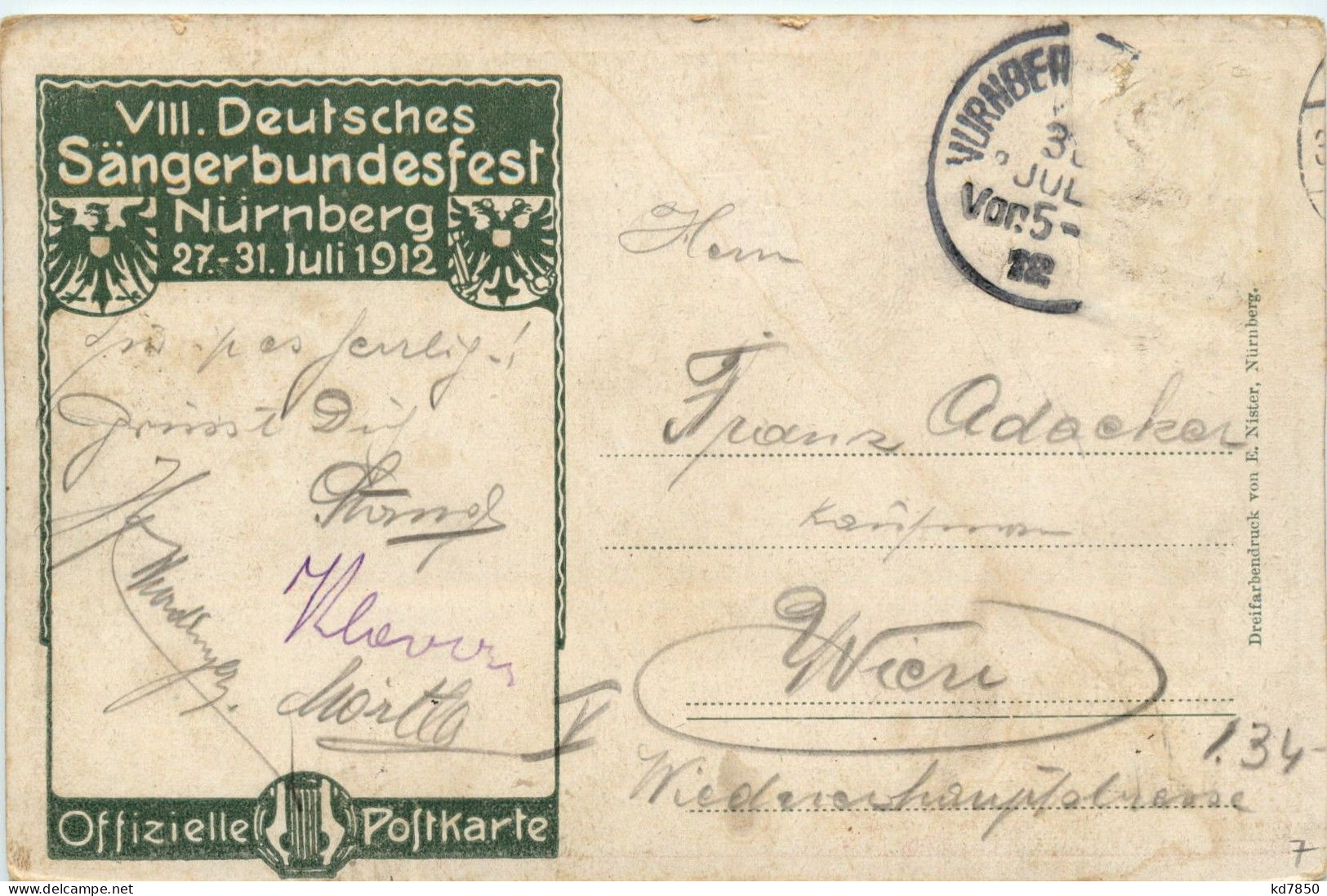 Nürnberg - Deutsches Sängerbundfest 1912 - Nuernberg