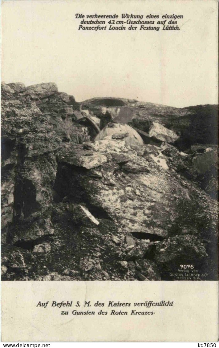 Wirkung Einer Granate Auf Das Panzerfort Loucin Der Festung Lüttich - Liege