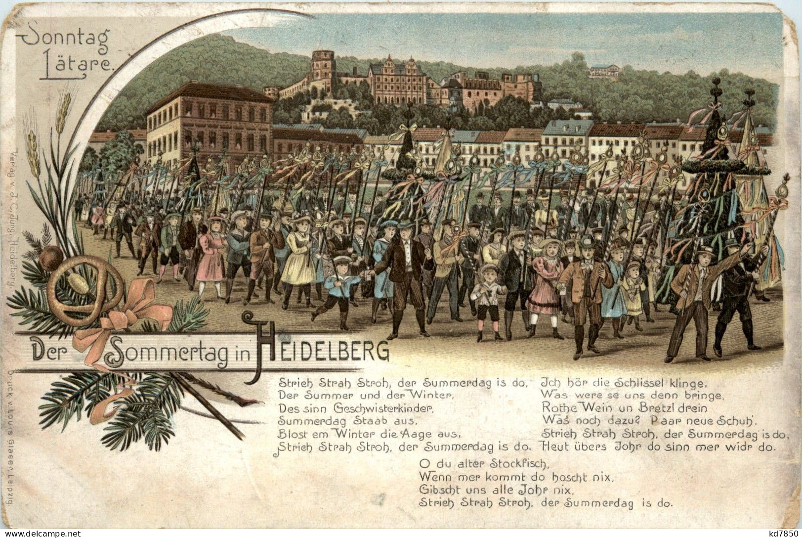 Der Sommertag In Heidelberg - Litho - Heidelberg