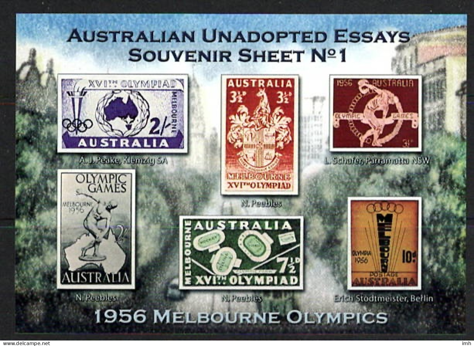 1956 Melbourne OLYMPICS Essay Souvenir Sheet  MINT UNHINGED - Otros & Sin Clasificación