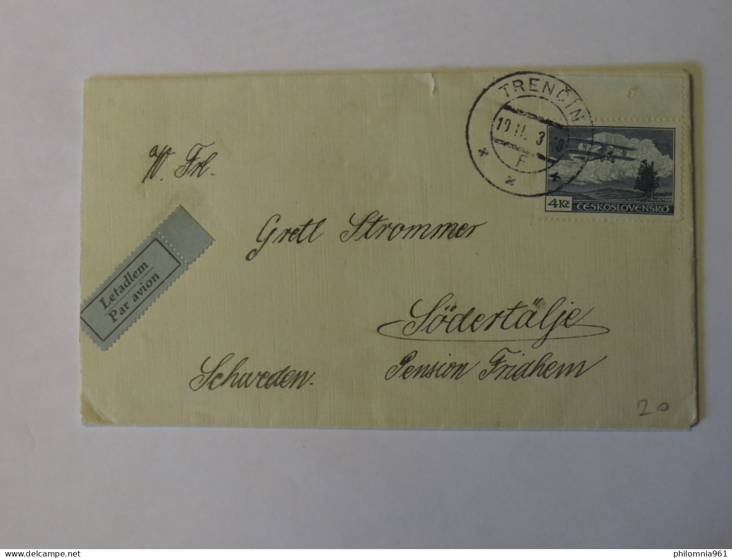 CZECHOSLOVAKIA  AIRMAIL COVER TO GERMANY 1933 - Otros & Sin Clasificación