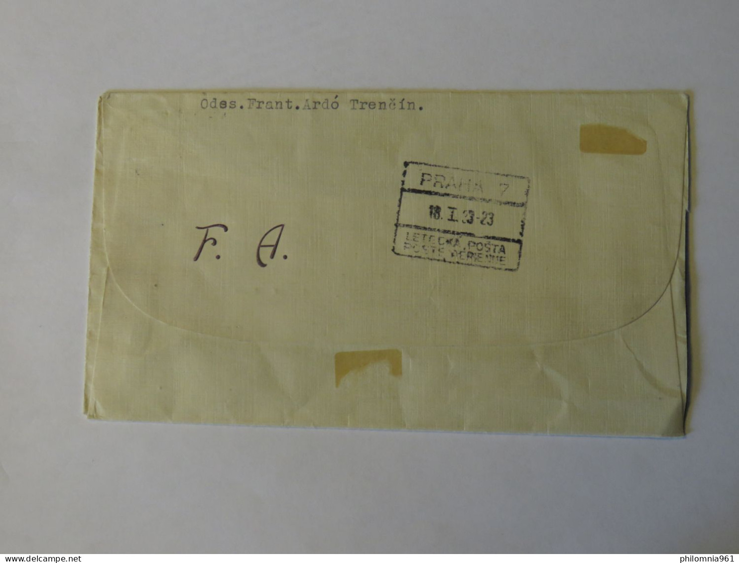 CZECHOSLOVAKIA  AIRMAIL COVER TO SWEDEN 1933 - Andere & Zonder Classificatie