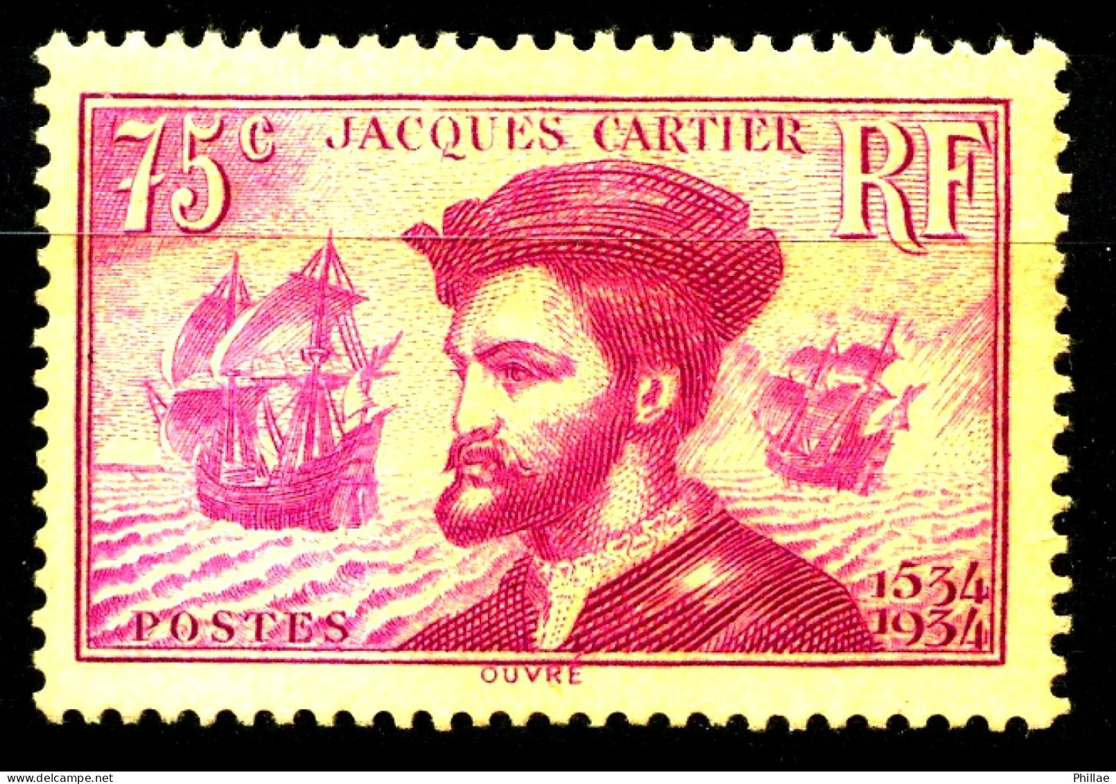 296 - 75c Lilas Jacques Cartier - Neuf N** - TB - Nuevos