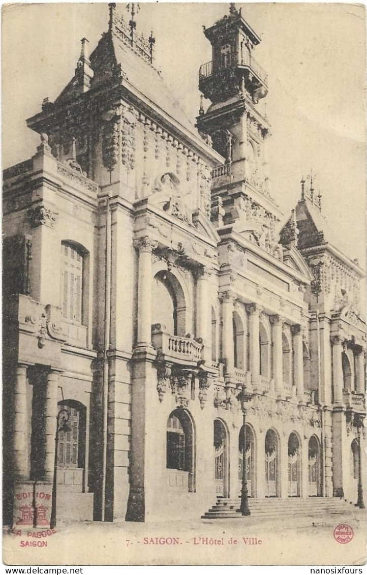 VIET NAM.  SAIGON.  L HOTEL DE VILLE. CARTE ECRITE - Viêt-Nam