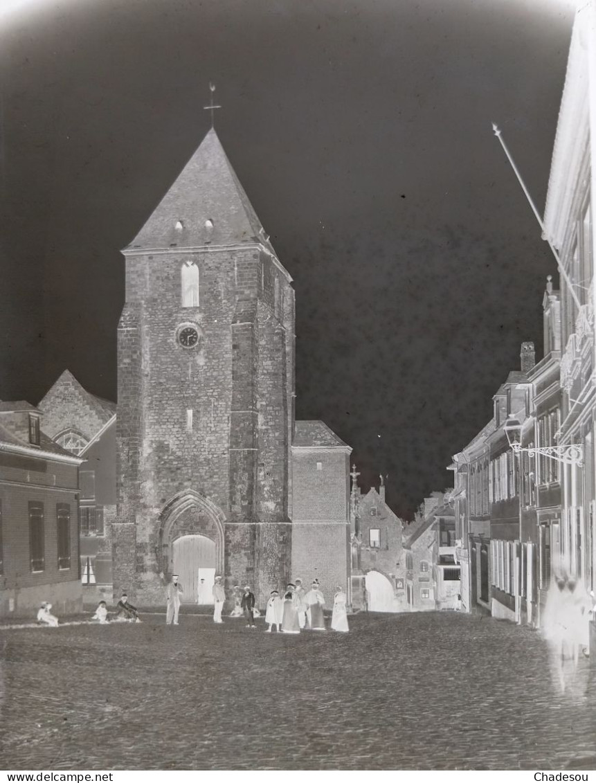 Saint Valéry Sur Somme L'église Et La Place Saint Martin - Diapositivas De Vidrio