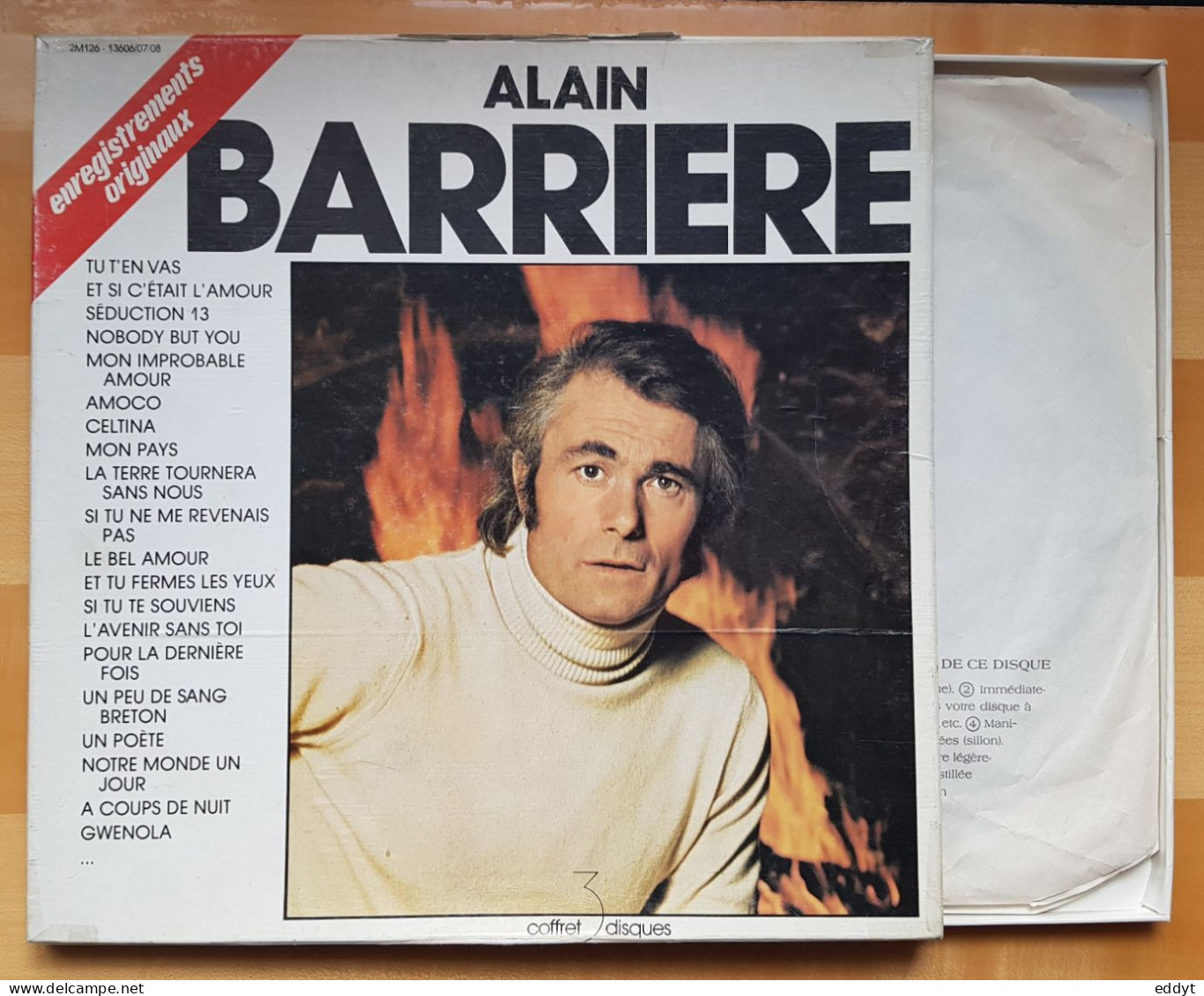 Coffret de 3 DISQUES vinyles  T. 33 -  enregistrements originaux  Alain BARRIÈRE -  TBE