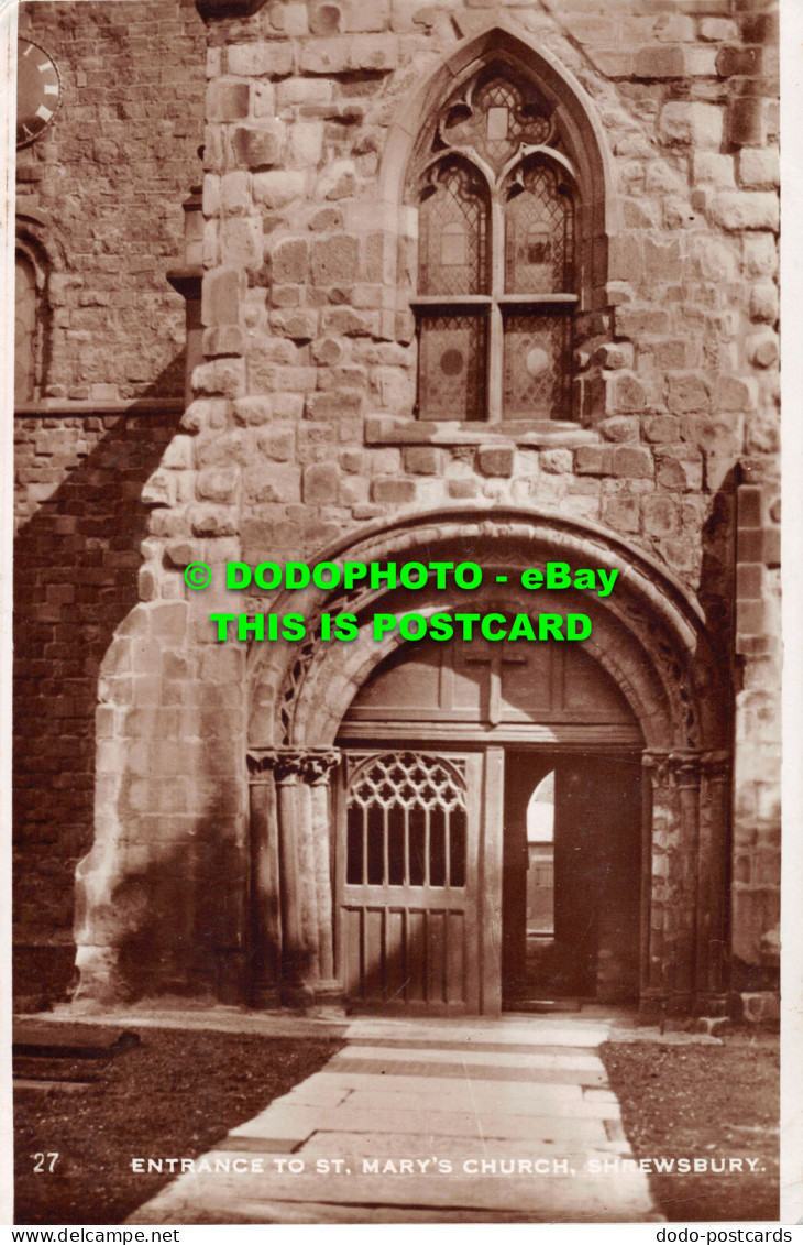 R498685 Shrewsbury. Entrance To St. Mary Church. Excel Series. RP. 1937 - World