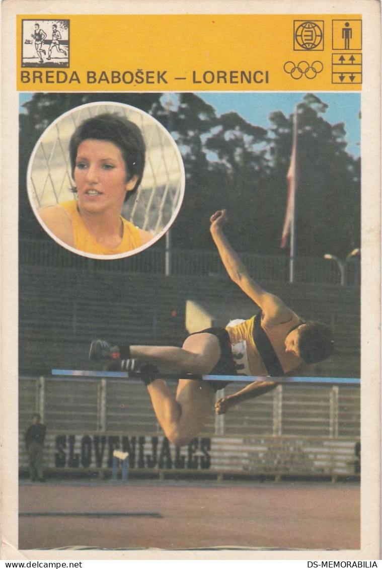 High Jump Breda Babošek Lorenci From Maribor Slovenia Yugoslavia Trading Card Svijet Sporta - Atletica