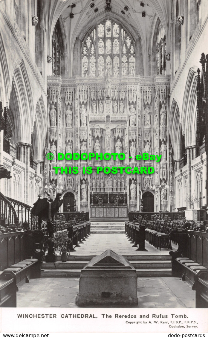 R498687 Winchester Cathedral. The Reredos And Rufus Tomb. A. W. Kerr. F. I. B. P - World