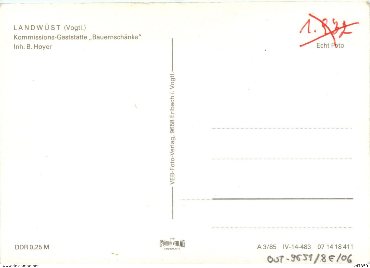 Landwüst - Gaststätte Bauernschänke - Markneukirchen