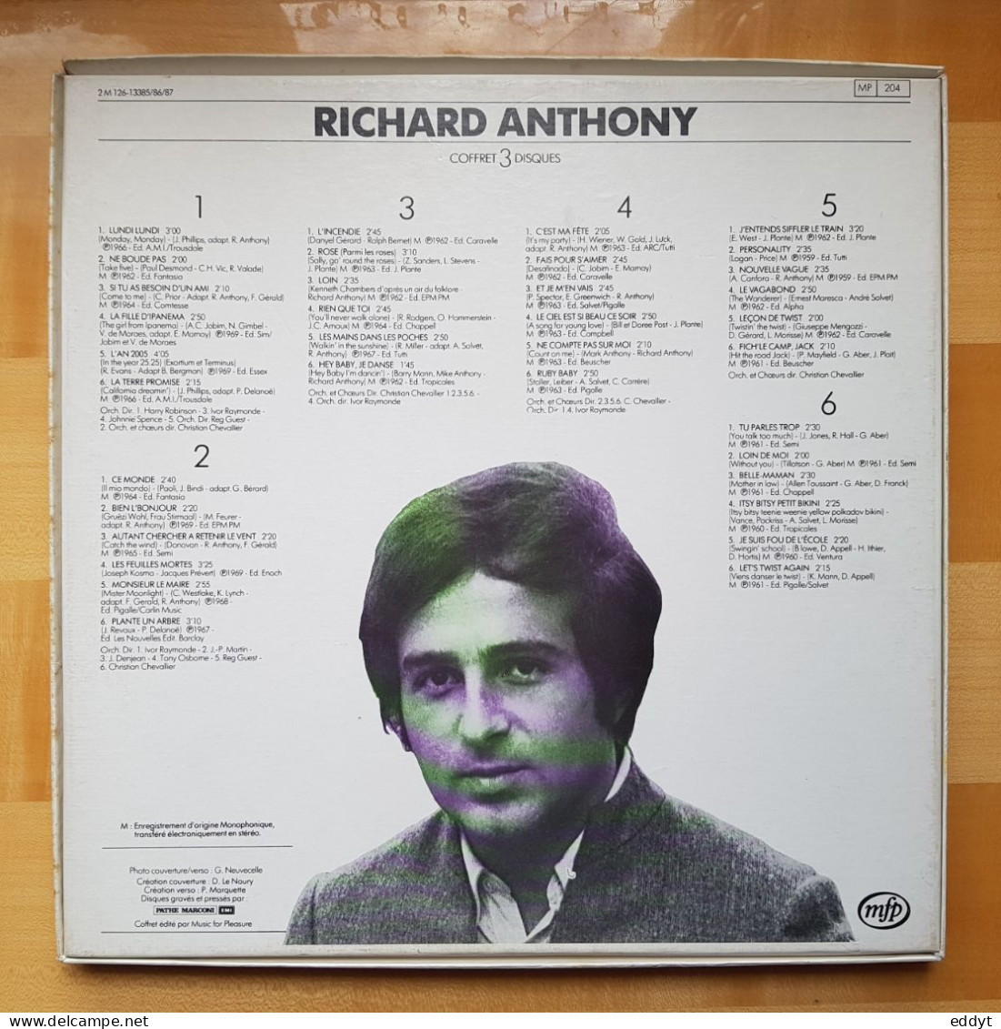 Coffret De 3 DISQUES Vinyles  Enregistrements Originaux  T. 33 -  Richard ANTONY-  TBE - Other - French Music